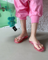 Jelly transparent flip flops