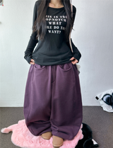 バルーンワイドコライド ベルトポイントフリースバルーンワイドパンツ🖤💜 5カラーズ