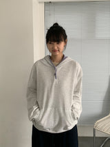 Darun Waffle Color Matching Button Hoodie