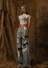 Mother See Through Floral Lace Top