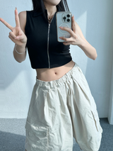 カーゴバルーンバミューダパンツ🖤💛🤍💚 - 4 カラーズ