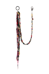 Check fabric layered key ring
