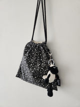 terazzo flat string pouch bag - black L