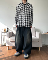 BlueBlack Balloon Denim Pants
