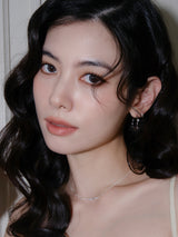 RV-DQ Hoop Oval Earrings_Silver