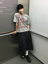 トライイングレタリングクロップ半袖Tシャツ 4C