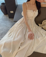 Back slit long one piece