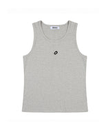 flow cotton ribbed sleeveless grey stripe