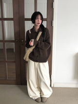 Forman Corduroy Brushed Adjust Wide Pants