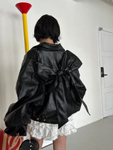 Big Ribbon Detachable Oversized Fit Rider Jacket