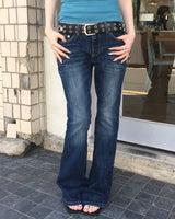 Blue washing boots cut pants