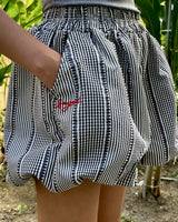 MULTI PATTERN BALLOON PANTS BLACK (SHORT FIT)