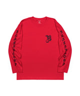 BBD スケッチロゴロングTシャツ (レッド)