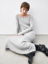 (OP-6255)JOSIET HALTER NECK KNIT DRESS