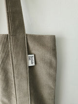 Corduroy simple line bag - khaki gray