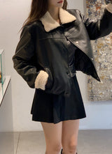 #BY Boa Collar Leather Blouson (2color)