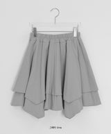 26SS★ [BAONHAUS]クールアンバランスフリルレイヤードスカート