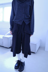Maroon button bermuda pt (3color)