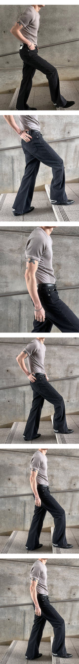 [MUSCLE FIT] Pigment mesh golgi half knit t-shirts(4color)