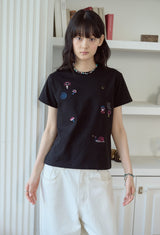 26SS★ マッシュルームステッチクロップ半袖Tシャツ