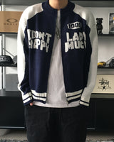 RM Nine lettering color combination knit zip-up (3C)