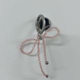 Pink beads ribbon ring tok