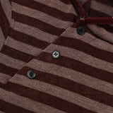 Diagonal button knit hoodie