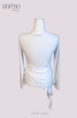 Side Shirring Lady Long Sleeve T-shirt