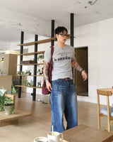 No.1829 ribbed slim ZP half T (3color)