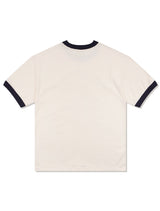UNISEX オーバーフィットパピーサーフィンリンガーショートスリーブT　ネイビー (FCE2TS401M)
