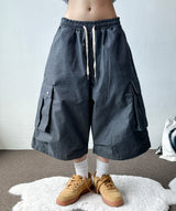 Nedi Cotton Multi Pocket Cargo Bermuda Shorts 2color