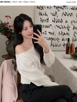 Boatneck One Shoulder Wool Crop Knit (6color)