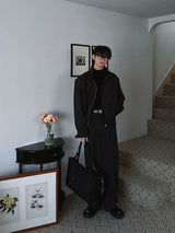 ASCLO Drop Shoulder High Neck Blouson (2color)