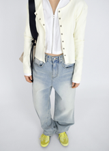 (UNISEX)soft denim pants