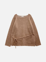 [Guest Look] Latte Boat Neck Loose Fit Long Knit (4c)