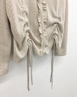 Punch Shirring Ruffle Cardigan (3color)