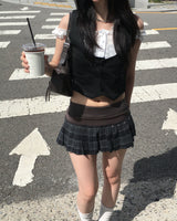 Check pleated skirt