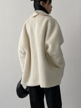 [wool 30%] ヘアシングルオーバーフィットハーフコート