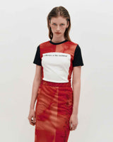 Embroidered Graphic Jersey Skirt _ RED