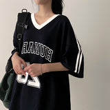 マリーズカラーリングラインVネックショートスリーブTシャツ