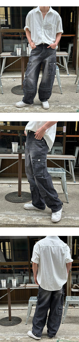 [SET UP가능] Washed cotton half shirts(6color)