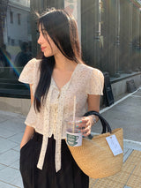 [MADE] Shimiz Dotted Puff Blouse