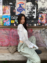 Item Span off shoulder long sleeve tee