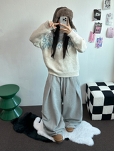 PARACHUTE TWO PINTUCK BALLOON LONG WIDE PANTS 🖤🩶💜🤎🩷5COLOR