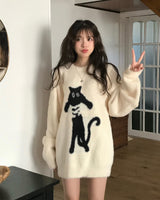 enjoy black cat angora long NT