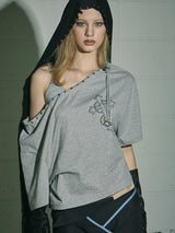  UNBALANCED STRING SHORT-SLEEVE T