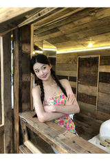 Pink Flower Sleeveless Tube Top