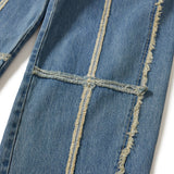 Ragged denim pants / Light blue