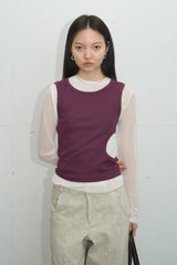Side Cutout Ribbed Sleeveless (Purple)