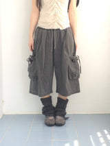 washing ribbon pocket cargo pants